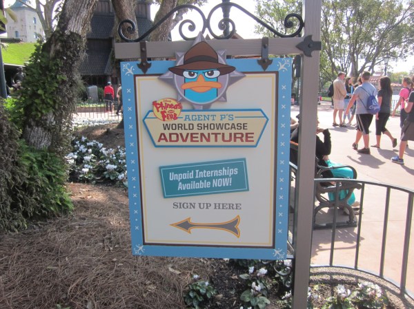 Sign Up Station for Agent P's World Showcase Adventure