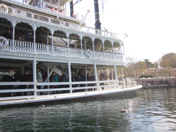 Davy Crockett's Explorer Canoes next to Mark Twain's Riverboat - Disneyland