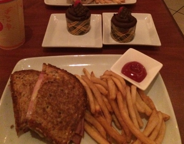 Croque Monsieur with Triple Chocolate Cupcake